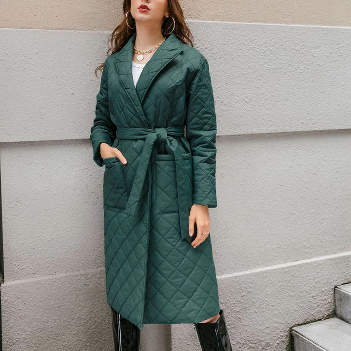 Manteau d'hiver matelassé pour femme avec ceinture élégante Levoire