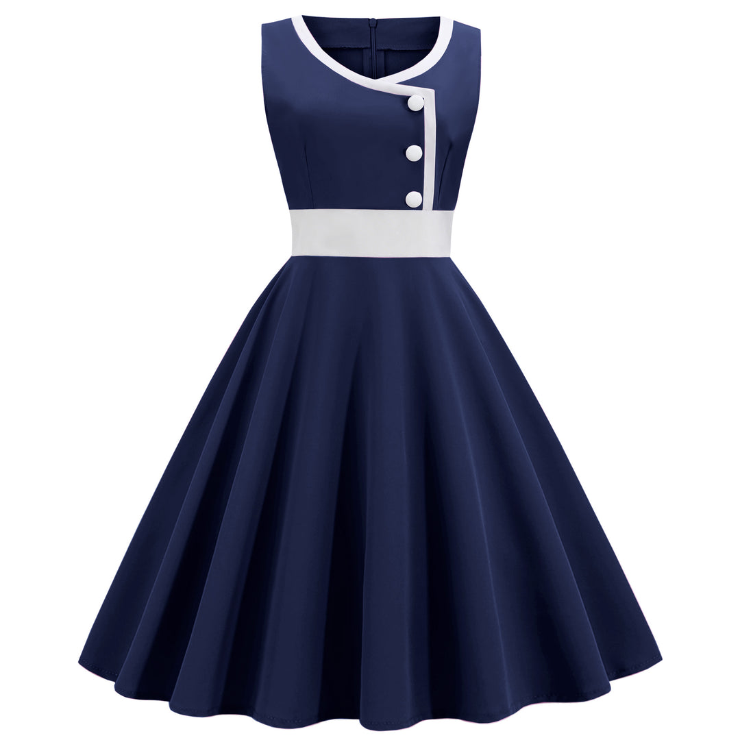 Robe swing femme avec une coupe A-line de haute qualité et des détails de boutons élégants Levoire