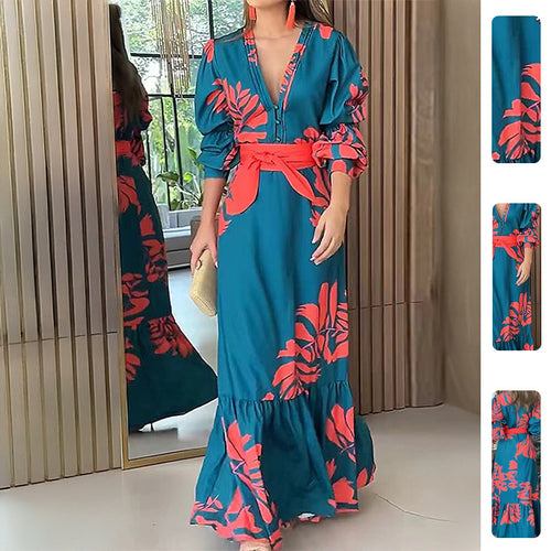 Robe maxi femme avec des motifs floraux élégants Levoire