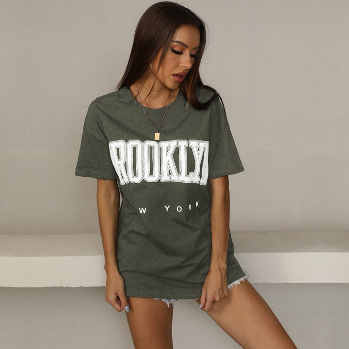 T-shirt surdimensionné pour femmes avec impression tendance Brooklyn Levoire