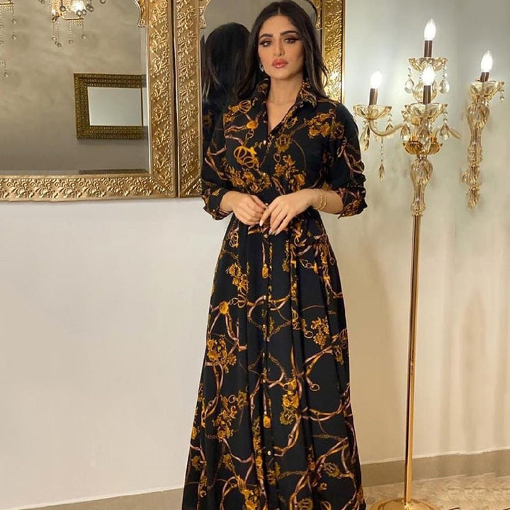 Levoire | Robe Vintage Imprimée Élégante noir