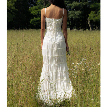 Levoire | Robe maxi plissée en dentelle élégante