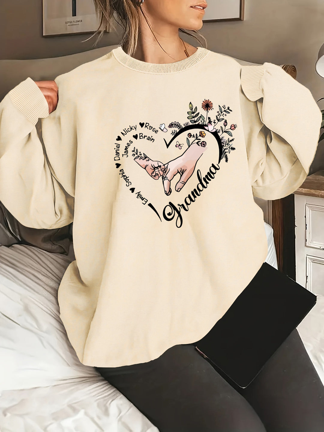 Pull décontracté féminin avec motifs floraux Levoire