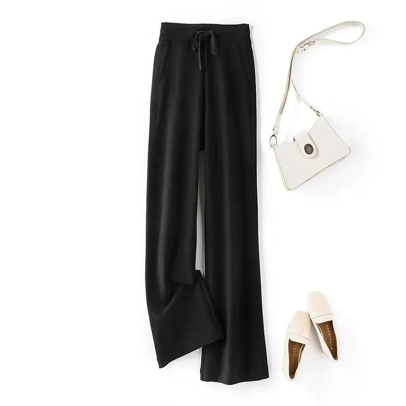 Levoire | Pantalon Long Fin Et Droit À Jambe Large Noir