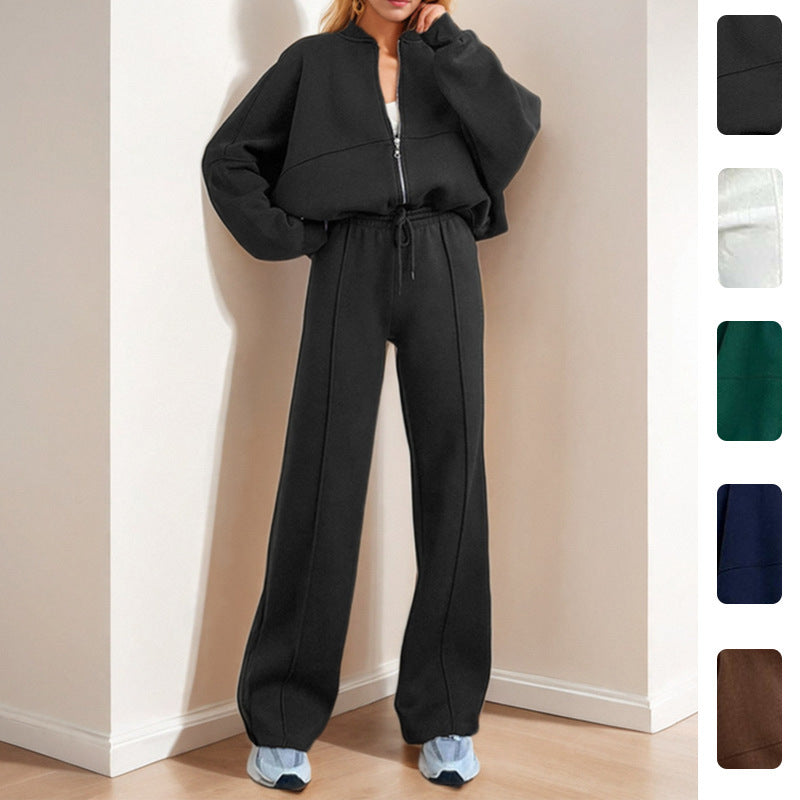 Ensemble sportif pour femmes avec fermeture éclair et jambes larges Levoire