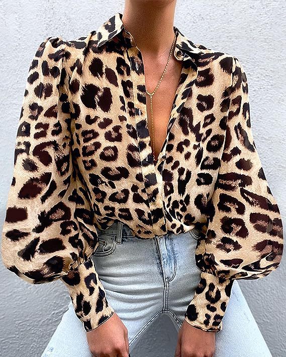 Blouse femme avec imprimé léopard et coupe décontractée Levoire