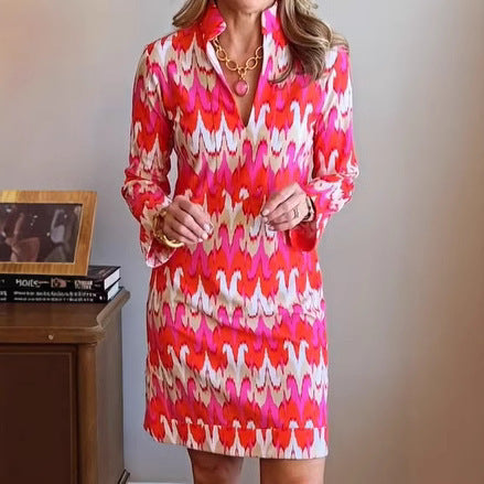 Robe chemise pour femmes avec motif moderne et coupe élégante Levoire