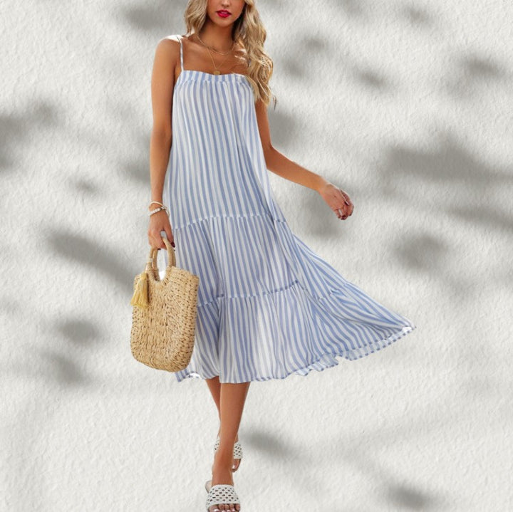 Robe midi femme avec coupe fluide et design rayé Levoire