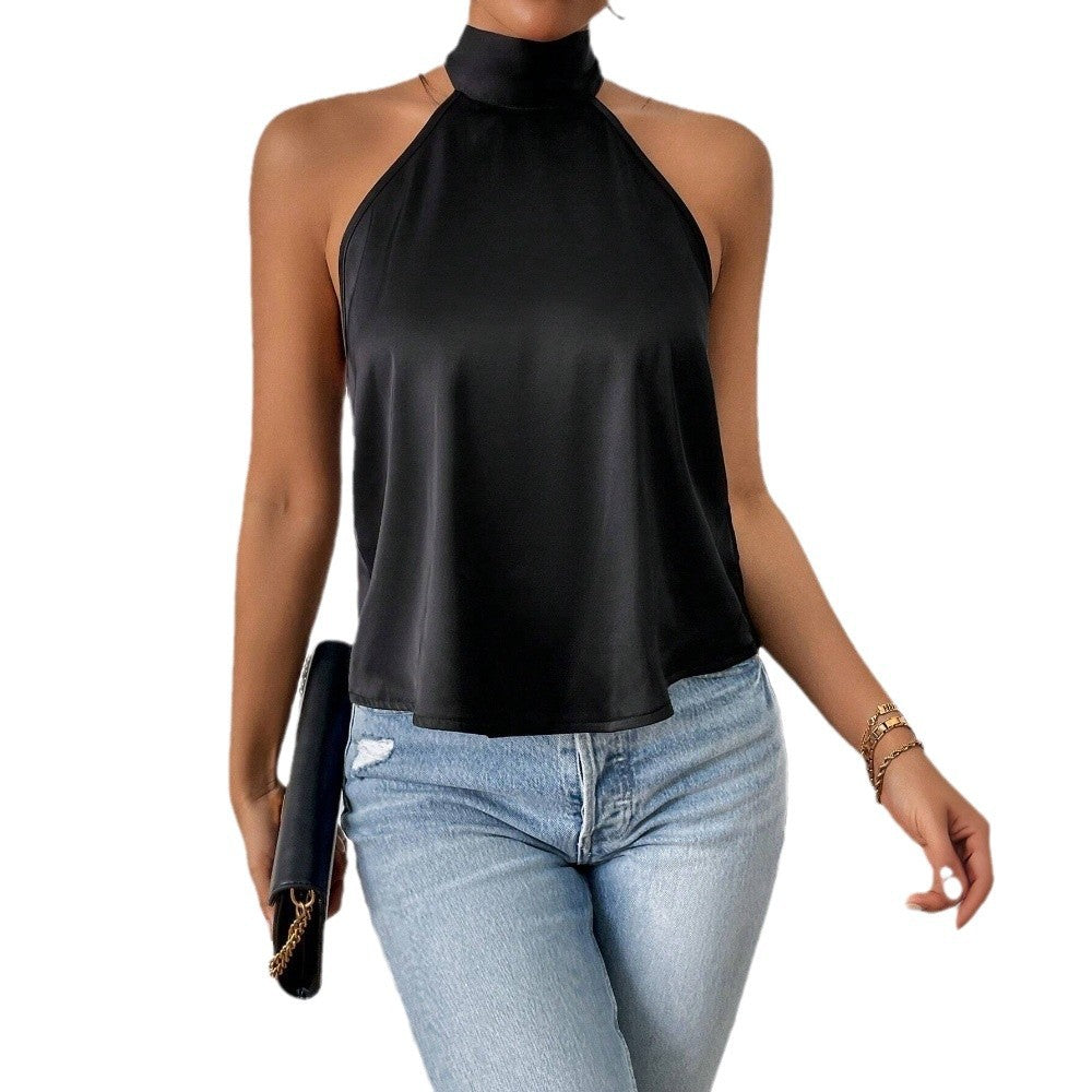 Haut halter élégant pour femmes avec finition soyeuse Levoire