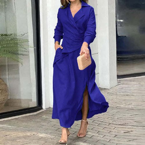 Robe élégante à enrouler pour femmes avec coupe cintrée et manches longues Levoire