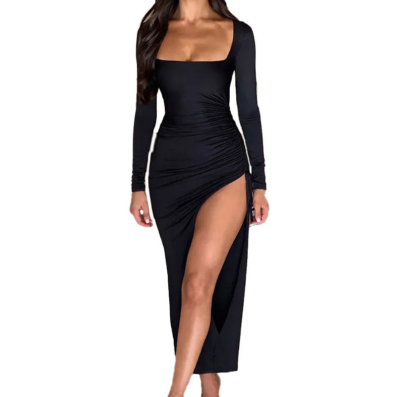 Robe maxi femme avec fronces et silhouette flatteuse Levoire
