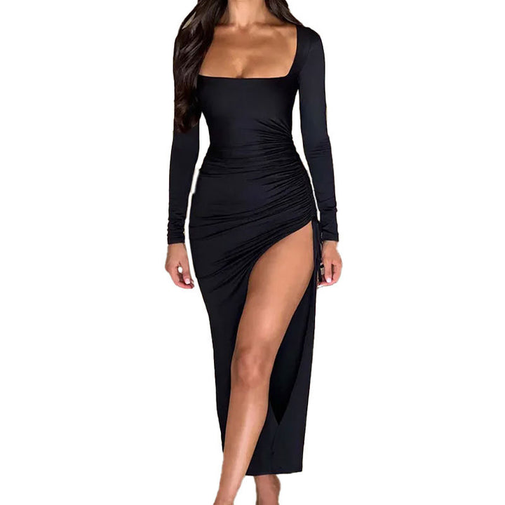 Robe maxi femme avec fronces et silhouette flatteuse Levoire