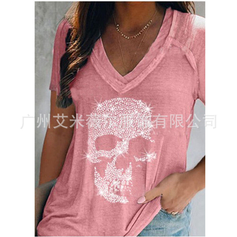 Levoire | Rennon à manches courtes tricot T-shirt à décolleté en V profond