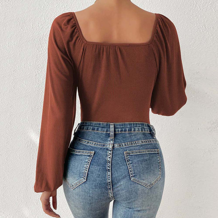 Maillot de bain femme avec manches bouffantes longues et haut froncé Levoire