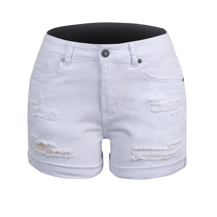 Levoire | Shorts en jean pour femmes avec un cordon en caoutchouc froncé
