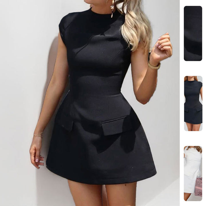 Robe mini ajustée pour femmes avec poches et taille haute Levoire
