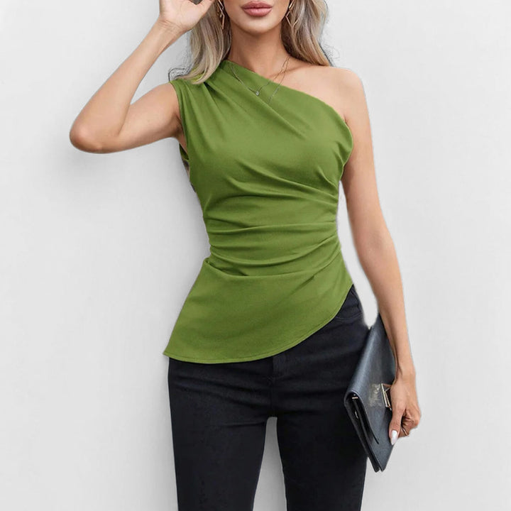 Tops Élégant Femme À Une Épaule avec Volants et Coupe Asymétrique Levoire