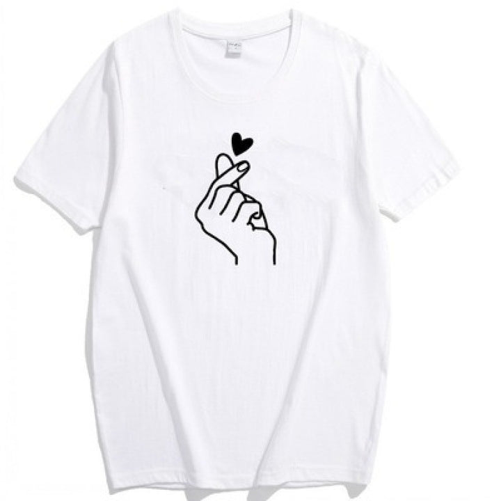 T-shirt femme avec design de cœur créatif et coupe décontractée Levoire