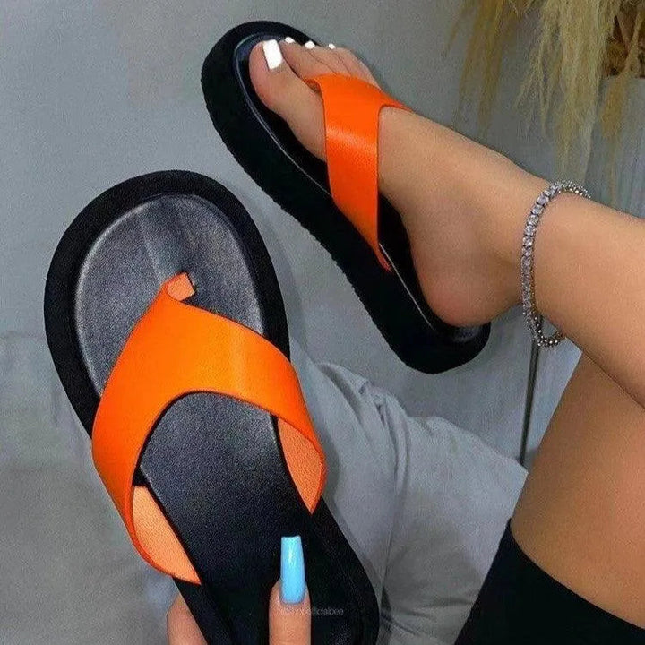Levoire | Sandales en liège à talon épais Orange