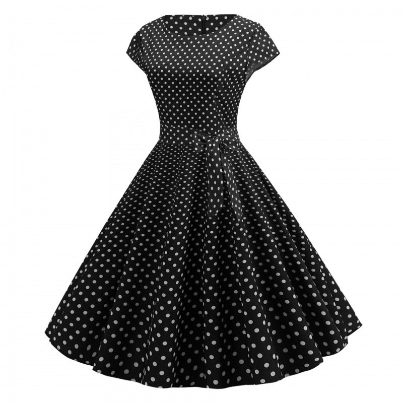 Robe évasée pour femmes avec des pois et une coupe élégante Levoire