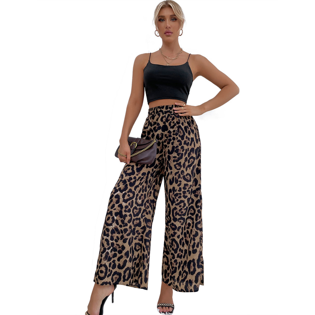 Pantalons harem léopard larges pour femmes avec taille élastique Levoire