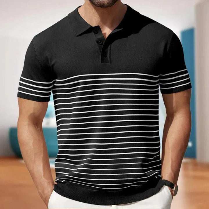 Levoire | Polo rayé pour hommes Noir