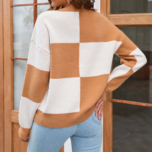 Levoire | Tricot Décontracté À Carreaux