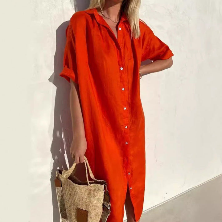 Levoire | Robe de poche Coton-lin Longue robe de poche