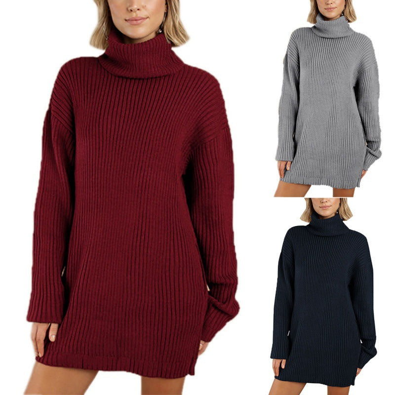 Pull en maille pour femme avec col montant en style oversize Levoire