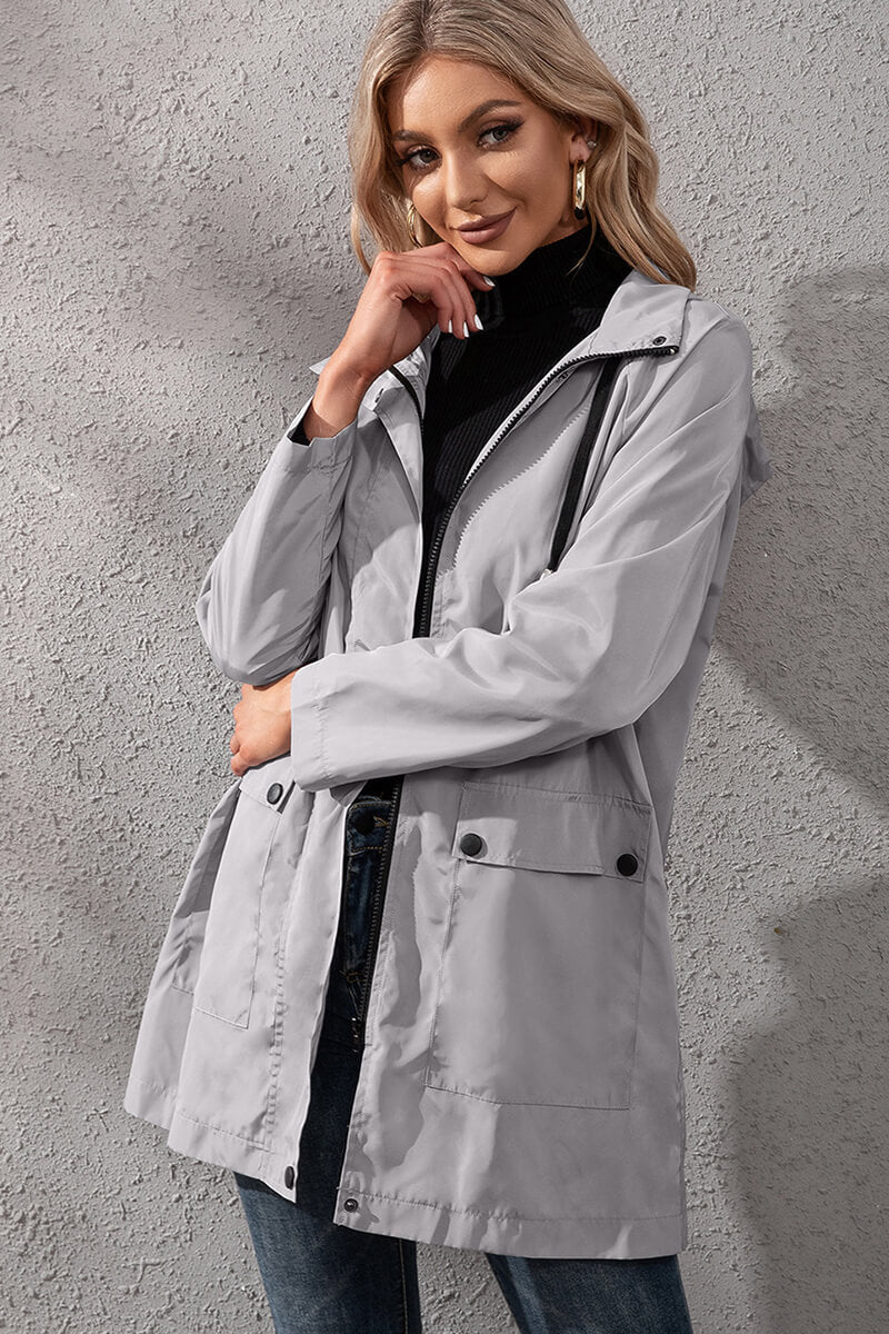 Levoire | Veste Coupe-Vent Urbaine Imperméable Avec Capuche Gris clair