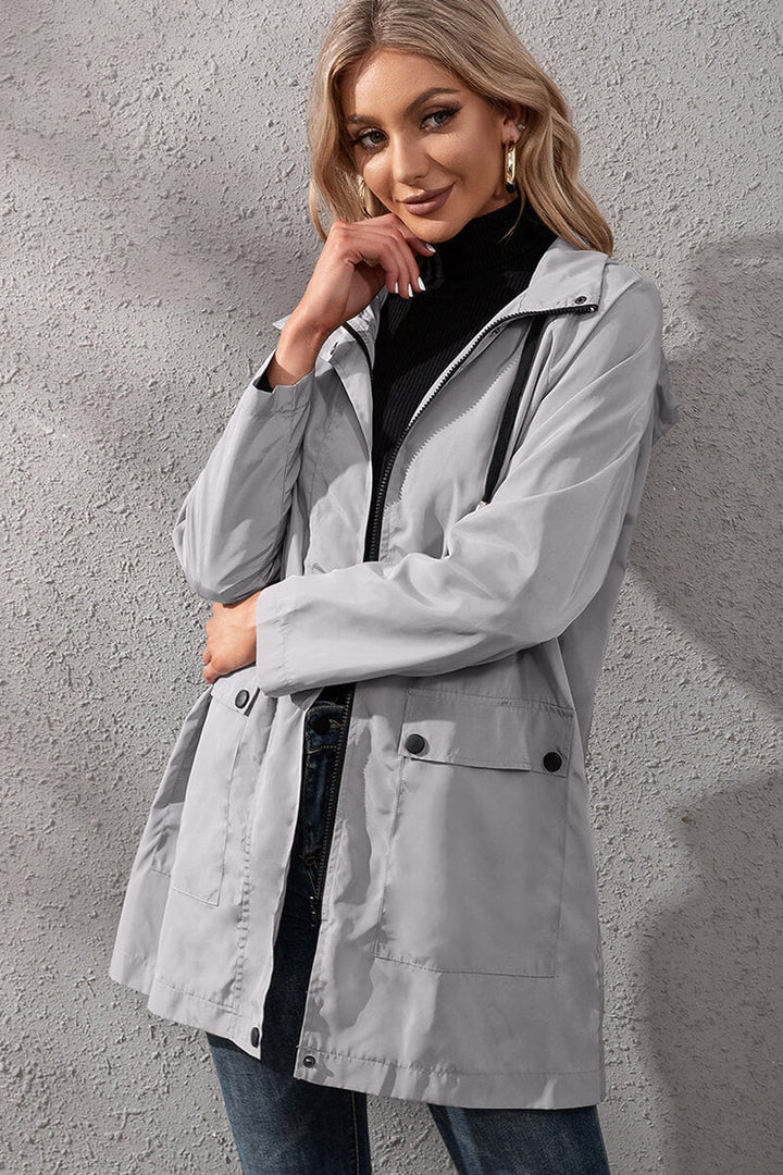 Levoire | Veste Coupe-Vent Urbaine Imperméable Avec Capuche Gris clair