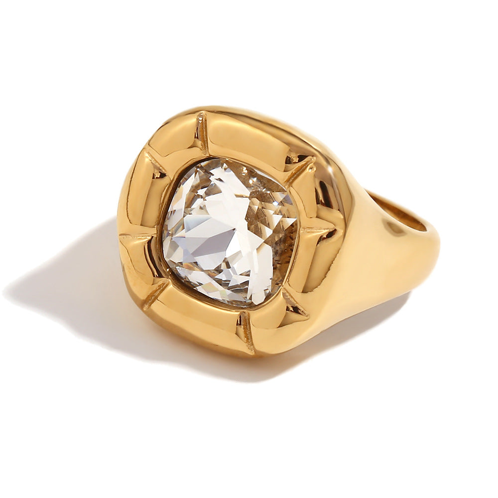 Levoire | Anneau D'Addition En Zircon Carré Kultapinchattu Blanc