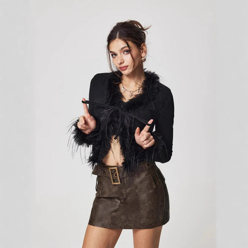 Veste confortable pour femmes avec plumes Levoire