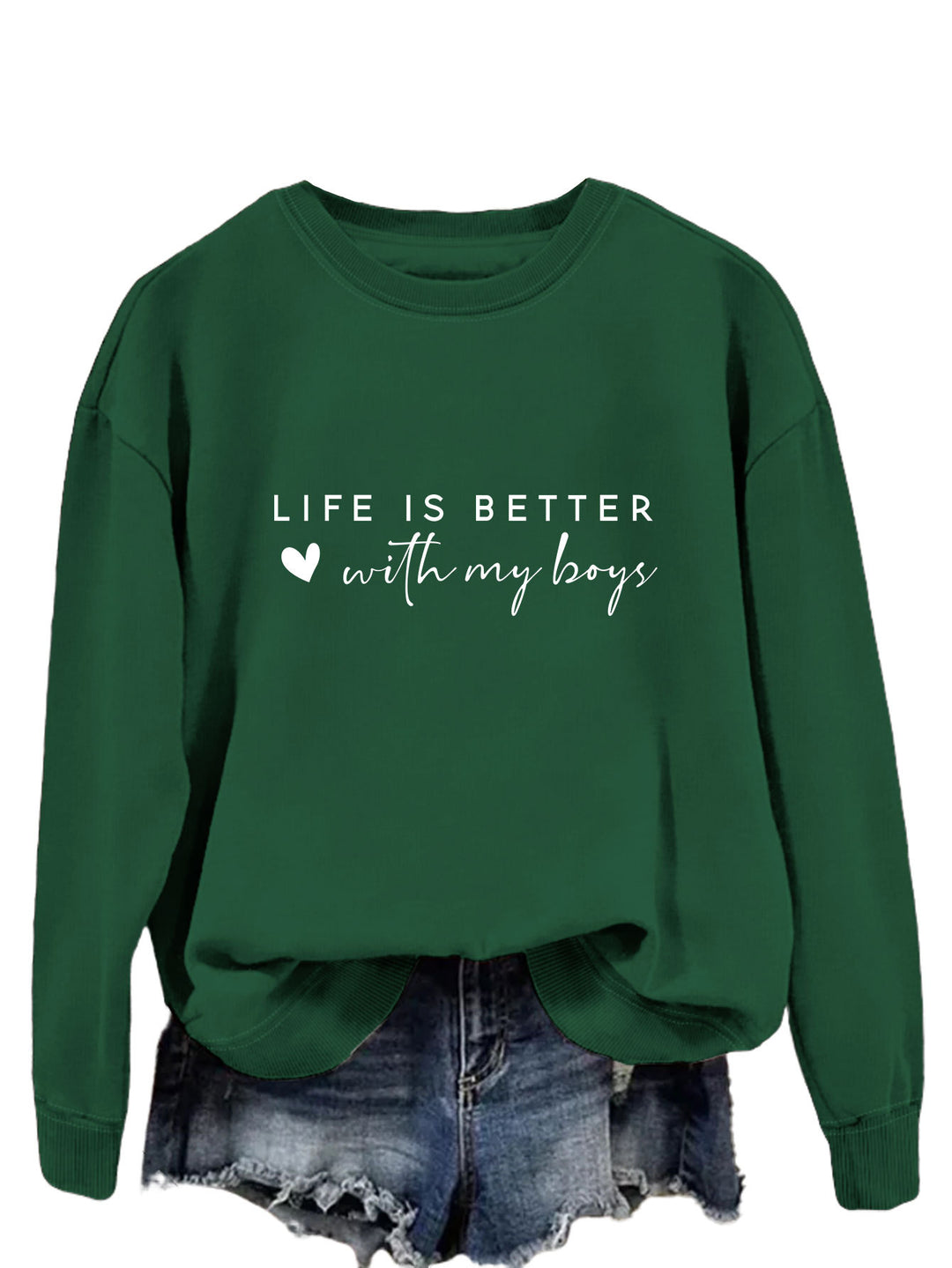 Pull femme confortable à col rond avec impression inspirante Levoire
