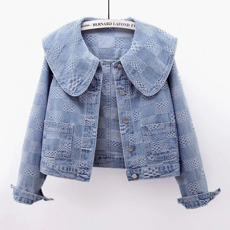 Levoire | Veste en denim courte avec un manteau de marin