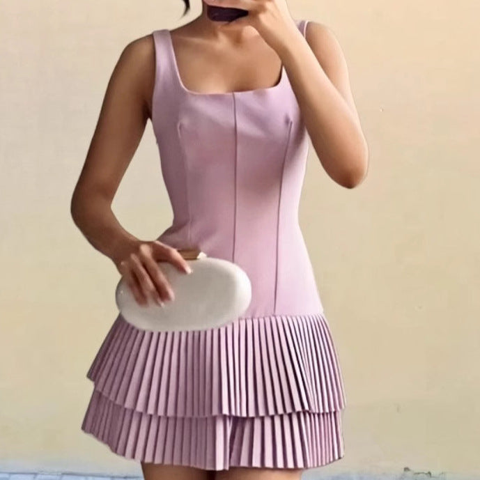 Robe courte fluide pour femme avec détails en volants Levoire