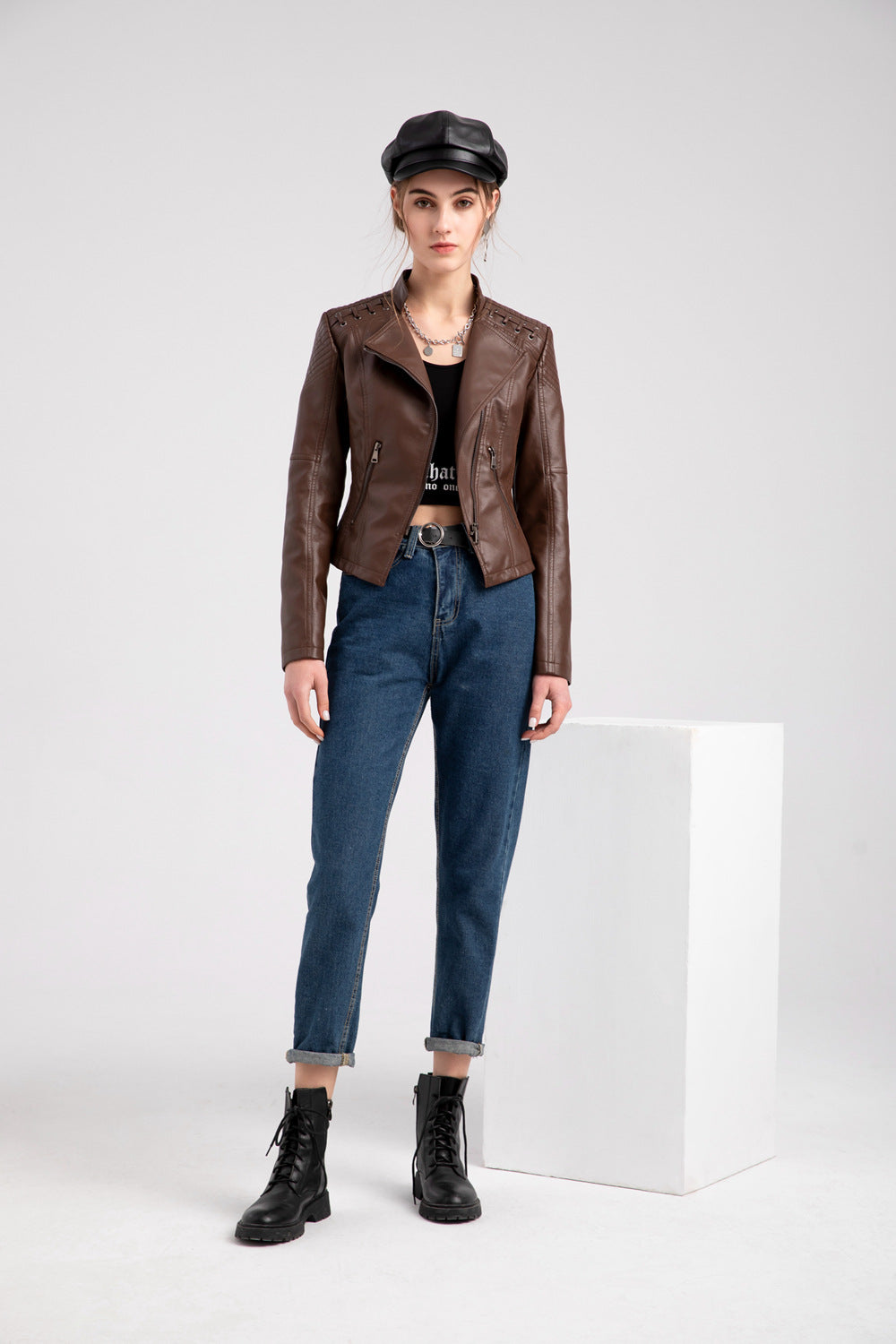 Levoire | Veste De Biker En Cuir Pour Femmes