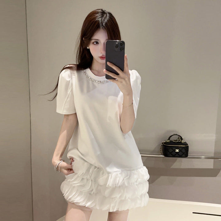 Levoire | Space-Dress Vêtements d'extérieur Tissu fleuri Robe Blanc