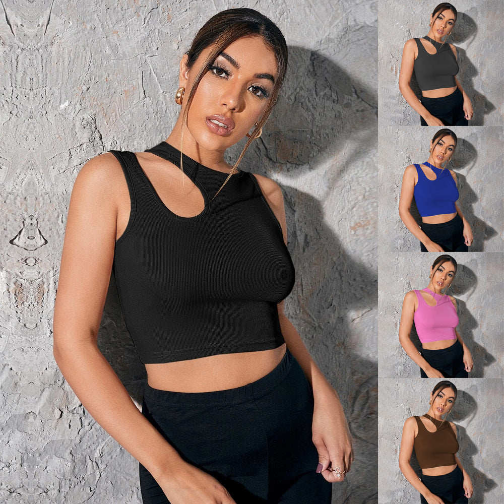 Top court femme à coupe asymétrique et design de bretelles élégant Levoire