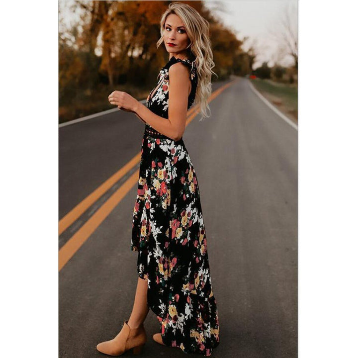 Robe maxi femme avec accents floraux et taille élastique Levoire