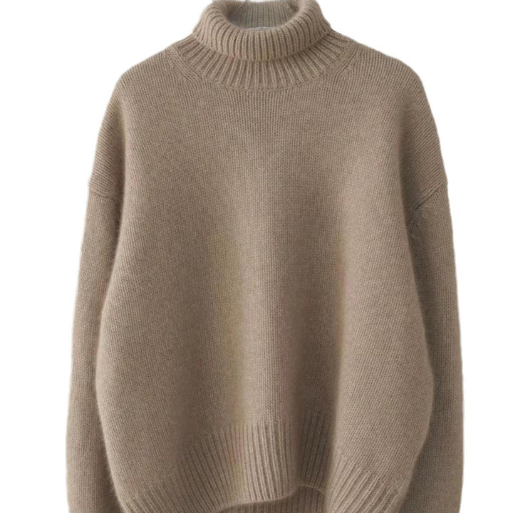 Pull à col roulé confortable pour femme en fine laine Levoire