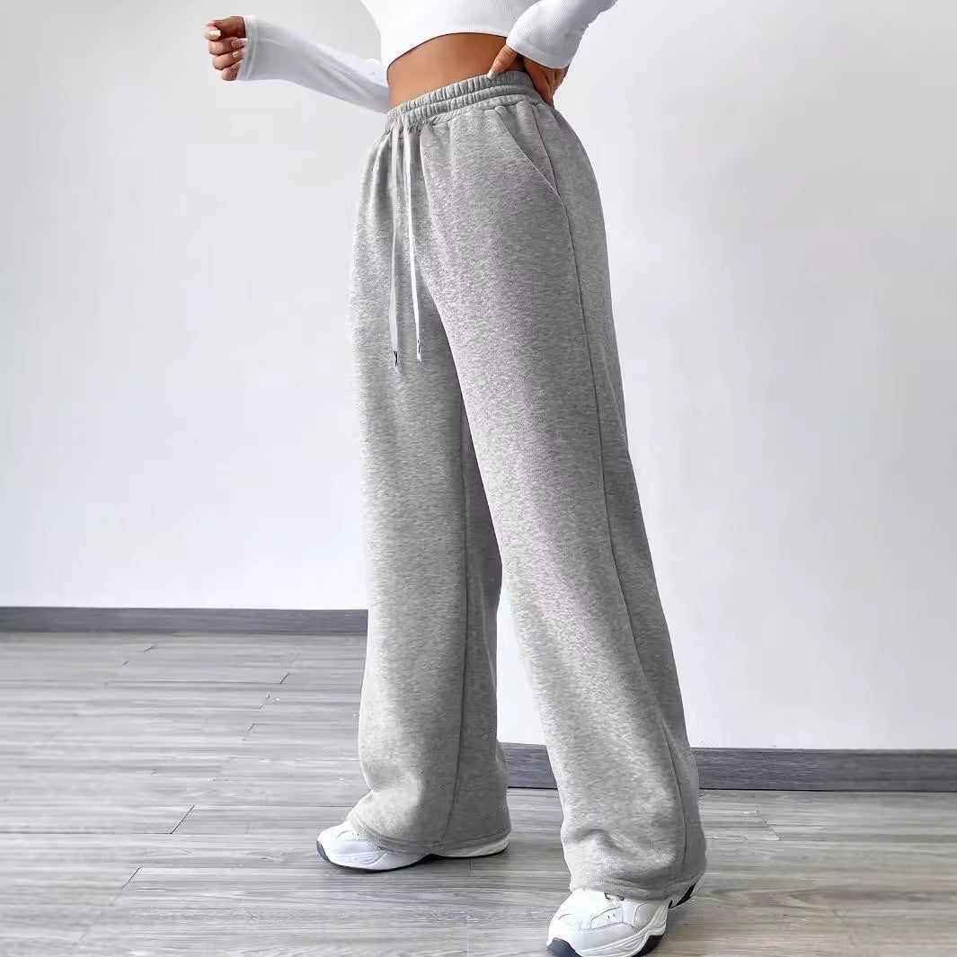 Pantalons de loisirs amples pour femmes avec taille élastique et poches latérales pratiques Levoire