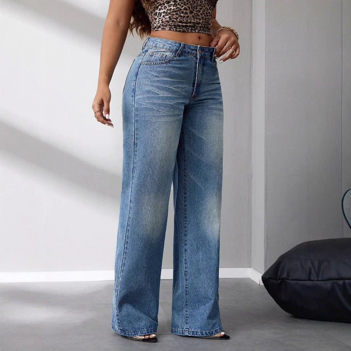 Jean taille haute à coupe large pour femmes dans un style vintage décontracté Levoire