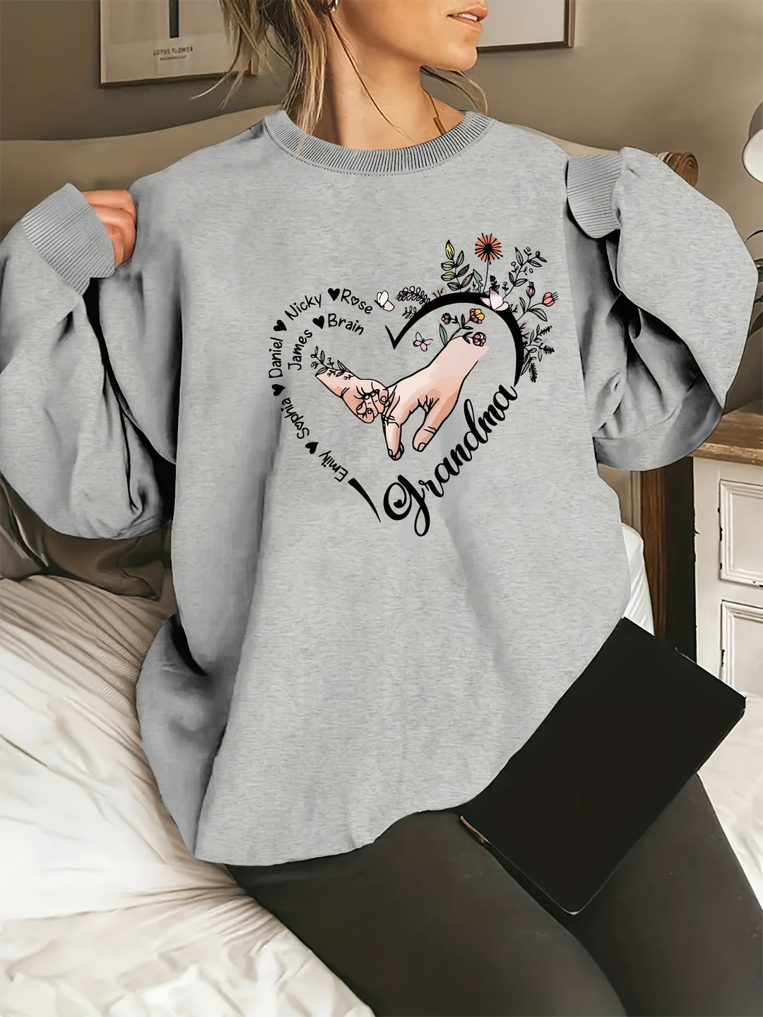 Pull décontracté féminin avec motifs floraux Levoire