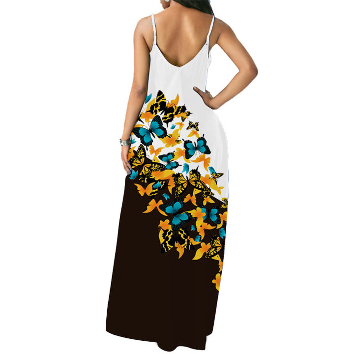 Robe maxi femme avec accents floraux et poches latérales sophistiquées Levoire