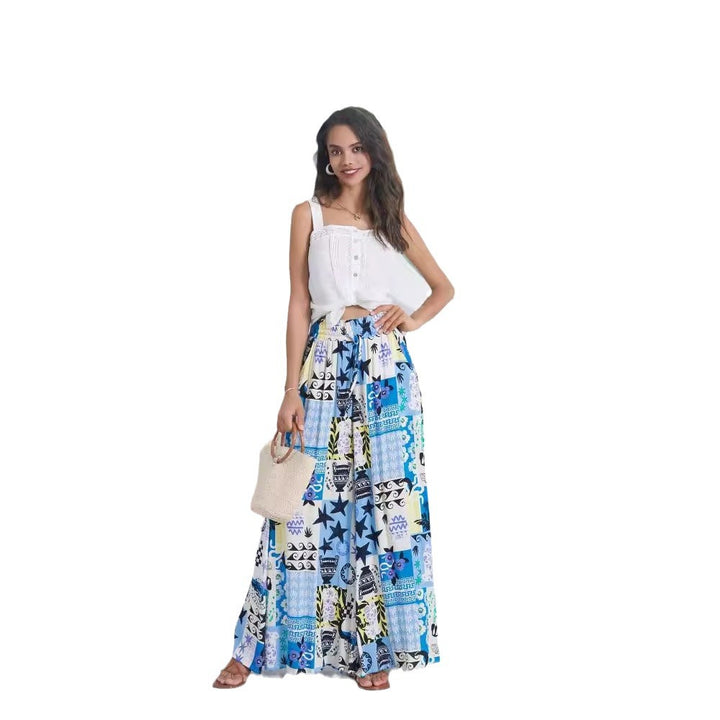Robe maxi longue pour femme avec imprimé géométrique coloré et fentes latérales hautes Levoire