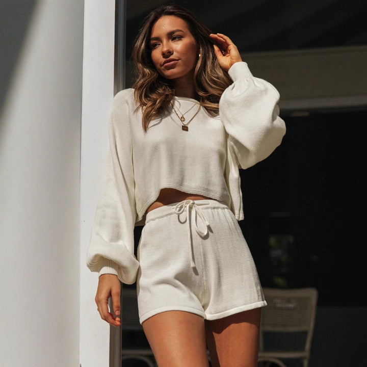 Ensemble décontracté pour femmes avec sweat court et short Levoire