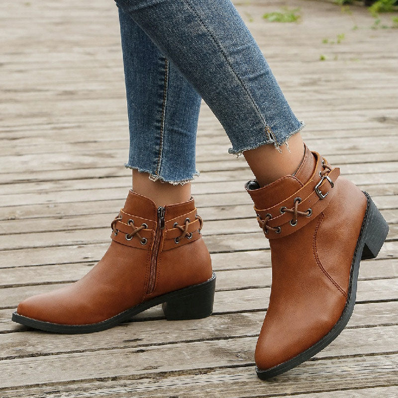 Levoire | Bottes De Vin À Tige Basse À Bout Rond Pour Femmes