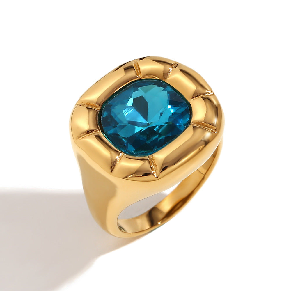 Levoire | Anneau D'Addition En Zircon Carré Kultapinchattu