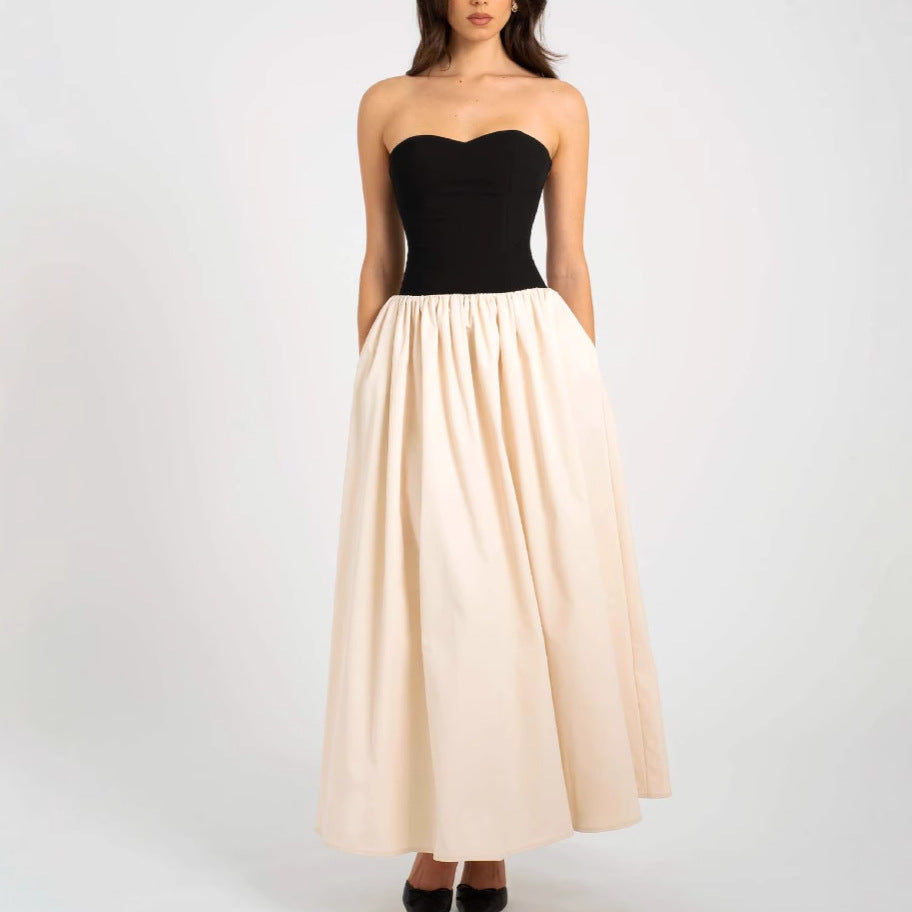 Robe maxi femme avec décolleté en cœur et jupe élégante Levoire